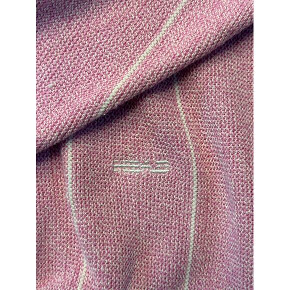 Vintage Head Sportswear V-Neck Sweater Pink/White Womens Lg Made in USA - Picture 5 of 10